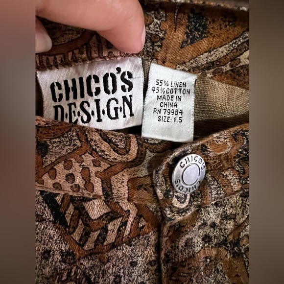 CHICO’S DESIGN SIZE 1.5 BEIGE BROWN Dress Pants 55% Linen 45% Cotton. - Picture 14 of 16